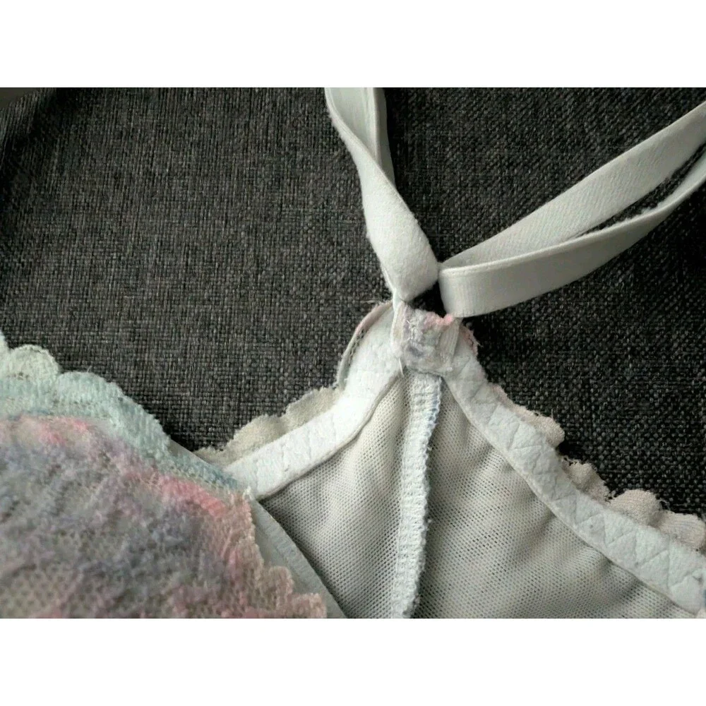 Victoria's Secret PINK Women Bra Large Pastel Multicolor Blue Lightly Lined